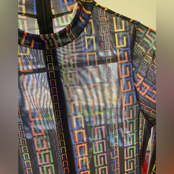 KimCine Curve NWOT Women Sheer Colorful Long Sleeves SizeSmall Back-Zip Jumpsuit - Picture 5 of 15